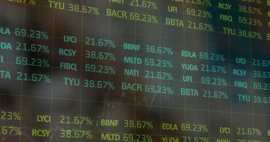 Bulanık arkaplanda veri işleme resmi. küresel sevkiyat, dağıtım ve bağlantılar konsepti dijital olarak oluşturuldu.