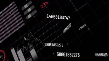 Animasyon, dünya haritası ve okuldaki istatistiksel verileri gösteren pasta grafikleri. İstatistikler, veri analizi, eğitim, bilgi, sunum, öğrenim