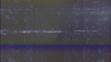 Okulda ekranda yatay çizgiler olan statik parazit modelinin animasyonu. Özet, arıza, bozulma, dijital, gürültü, etki