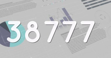 İstatistikler üzerinde değişen sayıların görüntüsü. küresel sosyal medya, bağlantılar, dijital arayüz, teknoloji ve ağ konsepti dijital olarak oluşturuldu.
