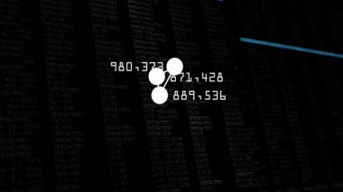 Dijital kod arkaplanındaki veri noktaları ve çizgiler canlandırma efekti yaratıyor. Teknoloji, fütüristik, analitik, soyut, ağ, siber uzay