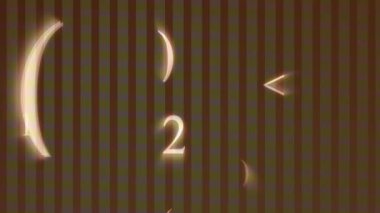 Dinamik desen yaratmak, yüzen numaraların animasyonu ve koyu arkaplanda semboller yaratmak. Soyut, geleceksel, dijital, teknoloji, matris, veri