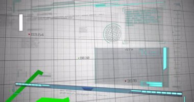 Veri ve ızgara arkaplan ile dijital arayüzde yükselen yeşil çizgi grafiği. Analizler, büyüme, teknoloji, finans, ilerleme, istatistik