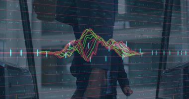 İş adamları üzerinden finansal veri işleme görüntüsü. küresel iş, finans ve veri işleme kavramı dijital olarak oluşturulmuş görüntü.