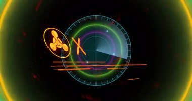 Dijital arayüzde kırmızı alarm uyarısı. Animasyon için acil eylem gerektiriyor. Teknoloji, acil durum, tebligat, fütürist, siber güvenlik, acil