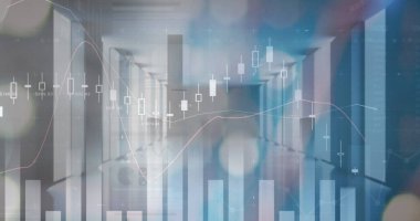 Bilgisayar sunucuları üzerinde istatistik ve finansal veri işleme resimleri. global business, finans, data işleme ve dijital arayüz kavramı dijital olarak oluşturuldu.