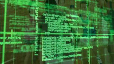 Masa tenisi oynamak, kapalı alanda yeşil ızgara animasyonu olan insanlar. Masa tenisi, spor, etkinlik, eğlence, hareket, spor