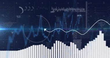 Parlak çizgiler koyu arkaplanda dijital grafikler ve veri grafikleri oluşturuyor. analitik, teknoloji, fütüristik, soyut, görselleştirme, ağ