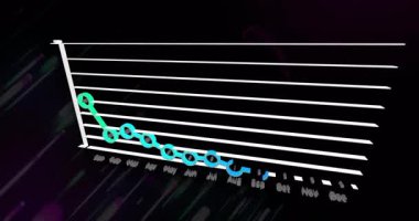 Çizgi grafiğinin animasyonu, Kasım ayında artış ile aylık veri eğilimlerini gösteriyor. analitik, istatistik, iş, finans, büyüme, ölçüler