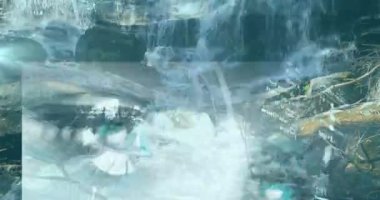 Su altı sahnesinde bağlantı ağı ve veri işleme animasyonu. Teknoloji, ağ, dijital, bağlantı, fütüristik, su