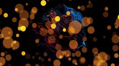 Hareketli animasyonlar, parlayan çizgiler ve dinamik efekt olarak Bokeh ışıkları yaratıyor. neon, soyut, hareketli, renkli