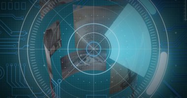 Kapsam taraması, bilgisayar devre kartı ve ekranlardaki veri işleme görüntüsü. küresel bağlantılar, veri işleme ve dijital arayüz konsepti dijital olarak oluşturulmuş resim.