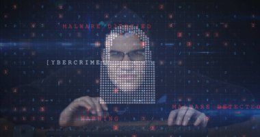 Çevrimiçi güvenlik kilidi ve hackerdan siber saldırı uyarısı. küresel internet güvenliği, veri işleme, bağlantılar ve dijital arayüz konsepti dijital olarak oluşturuldu.