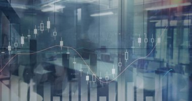 Ofis üzerinde istatistik ve finansal veri işleme resmi. iş, finans ve veri işleme kavramı dijital olarak oluşturulmuş görüntü.