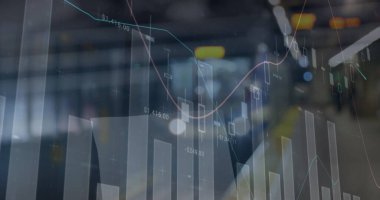 İstatistik ve finansal veri işleme görüntüsü odak şehir yol ışıklarının dışında. küresel iş ve finans kavramı dijital olarak oluşturulmuş görüntü.