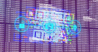 Siyah arkaplanda veri işleme üzerinden bağlantı ağının resmi. küresel teknoloji, veri işleme ve dijital arayüz kavramı dijital olarak oluşturulmuş görüntü.