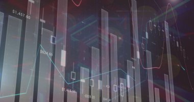 Dijital tünelde veri işleme görüntüsü. Küresel iş ve dijital arayüz kavramı dijital olarak oluşturulmuş görüntü.