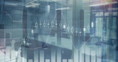 Yürüyen kalabalığın mali veri işleme görüntüsü. global business, finans, data işleme ve dijital arayüz kavramı dijital olarak oluşturuldu.