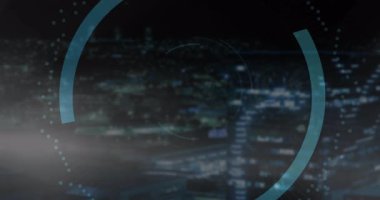 Parlak kredi kartı hatları koyu HUD 'de yüzüyor, ikili kod yayınlanıyor ve içinde asma kilit simgesi var. Teknoloji, siber güvenlik, yenilik, dijital, güvenlik, veri, arayüz