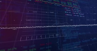 Beyaz eğriyi gösteren mor renkli grafik bölümü düz tasarım finans grafikleri gösteriyor. Teknoloji, veri, analitik, finans, gösterge paneli, görselleştirme, dijital