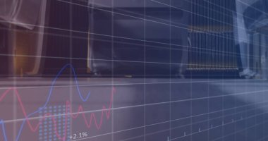 Yürüyen kadınlar üzerinde finansal veri işleme görüntüsü. global business, finans, data işleme ve dijital arayüz kavramı dijital olarak oluşturuldu.