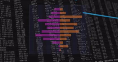 Bilgisayar monitörü, düz tasarım terminal UI 'da tek sayılı metinle işaretlenmiş hata günlüklerini görüntülüyor. Teknoloji, veri, siber güvenlik, dijital, analitik, arayüz, yazılım