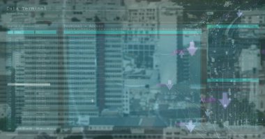 UI terminali giriş günlüklerini ve ağ grafiğini kodla gösteriliyor. Teknoloji, yenilik, veri analizi, siber güvenlik, kentsel, dijital, geleceksel