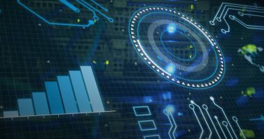 Bilgisayar kabloları üzerinden veri işleme görüntüsü. Bilgisayar kablolarını kontrol eden beyaz kadın üzerinden veri işleme görüntüsü.