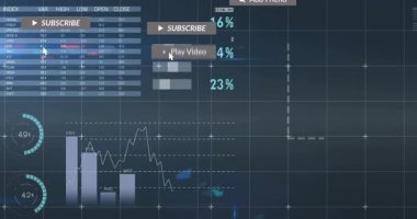 Düz tasarım dijital analiz paneli turta grafikleri, dünya haritası, karanlık şebekeler üzerinde çubuk grafikler. Fütürist, parlak, teknoloji, veri görselleştirme, arayüz, arayüz tasarımı, yenilik