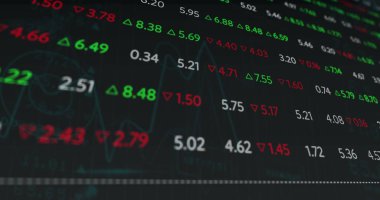 Siyah arkaplanda veri işleme resmi. küresel iş, finans, bağlantılar ve dijital arayüz konsepti dijital olarak oluşturulmuş görüntü.