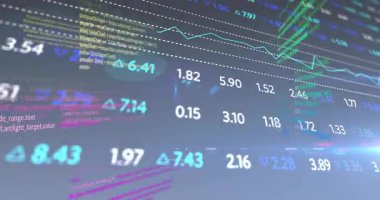 Kod parçalarını sayısal değerlerle, artan göstergelerle ve çizgi grafiğiyle 3 boyutlu olarak göstererek üstüste koy. Teknoloji, analitik, veri, görselleştirme, dijital, gelecekçi, yenilik