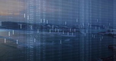 Finansal tablolarda şamdanlar ve denizde yüzen dağlarla ilgili rakamlar var. Peyzaj, veri görselleştirme, dijital arayüz, açık hava, sakin, analitik, teknoloji