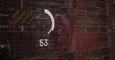 Sanal gösterge panelinde beyaz halkaları, sayısal çıktıları ve neon yeşil veri panellerini gösteren dünya küresi. Teknoloji, analitik, siber güvenlik, veri görselleştirme, dijital arayüz, ağ, haritalama