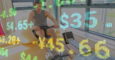 Spor partnerleri jimnastik salonunda güçlü kürek çekerek dijital hisse senedi fiyatlarını örtüyorlar. Egzersiz, işbirliği, motivasyon, canlılık, modern sağlık, açık hava