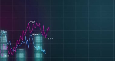 Siyah arkaplan üzerinde veri işleme resmi. küresel iş ve dijital arayüz kavramı dijital olarak oluşturulmuş görüntü.