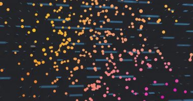 Arkaplanda bulanık Cyan kod çizgileri ve dağınık verilerle akan 3 boyutlu eflatun ağ grafiği. Teknoloji, veri görselleştirme, dijital ağ, siber alan, soyut tasarım, fütüristik, siber güvenlik