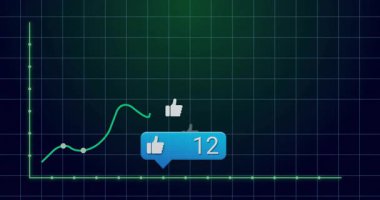 Sosyal medya analitik paneli, yükselen yeşil grafik ve onay simgeleriyle düz dizayn ızgarasını gösteriyor. Kontrol paneli, veri görselleştirme, kullanıcı arayüzü, analitik, dijital grafikler, performans, ilerleme