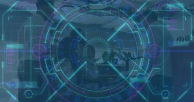 Çeşitli insan gruplarının veri işleme görüntüsü. küresel bağlantılar, veri işleme ve teknoloji konsepti dijital olarak oluşturulmuş görüntü.