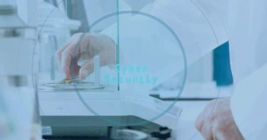 Bilişim teknisyeni, güvenlik kalkanı projeksiyonu için biyometrik tarayıcı kullanarak parmak izini tarıyor. Teknoloji, güvenlik, yenilik, fütüristik, veri koruması, laboratuvar, profesyonel