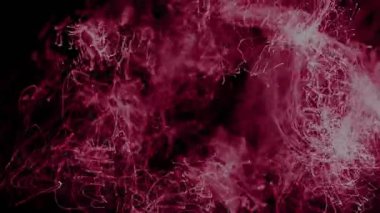 Animasyon eflatun renkli kıvrımların çift yüz hatları, bozuk çubuklar oluşturduğunu gösteriyor. Dijital, soyut, enerjik, geometrik, geleceksel, hareket, teknoloji