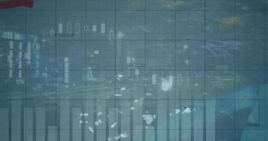 Finansal tablolar su altı şebekesinin üzerinden akıyor ve ana hatları dinamik ticaret verilerini gösteriyor. Finansal, dijital, geleceksel, teknoloji, yenilik, analiz, veri