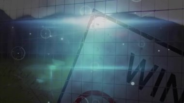 Soyut dijital HUD parlak mercek parlamalarını parlayan deniz mavisi çizgileriyle, ızgara örtülerini gösteriyor. Fütürist, teknoloji, siber, görselleştirme, sürükleyici, yüksek teknoloji, soyut