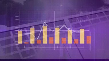 Veri paneli, solar arkaplan üzerinde görselleştiriliyor. Izgara örtüsünü, çubuk çizelgelerini ve dalga formlarını gösteriyor. Analizler, veriler, teknoloji, sanayi, yenilik, dijital, bilgi