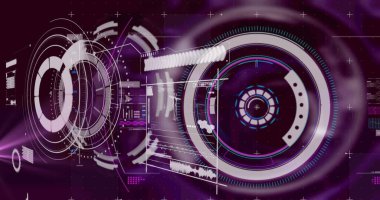 Dijital ekranda veri işleme görüntüsü. bilgisayarlar, ağ, veri işleme ve dijital arayüz kavramı dijital olarak oluşturuldu.