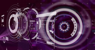 Dijital ekranda veri işleme görüntüsü. bilgisayarlar, ağ, veri işleme ve dijital arayüz kavramı dijital olarak oluşturuldu.