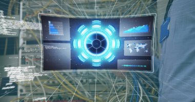 Bilgisayar kablolarını kontrol eden beyaz bir adamın ellerinde veri işleme görüntüsü. bilgisayarlar, ağ, veri işleme ve dijital arayüz kavramı dijital olarak oluşturuldu.