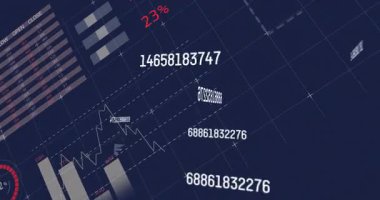 Kırmızı bölgeleri vurgulayan bir harita gösteren düz tasarım veri paneli, ölçüleri kaplayan pasta grafikleri. Analizler, görselleştirme, teknoloji, finans, fütüristik, dijital, grafikler