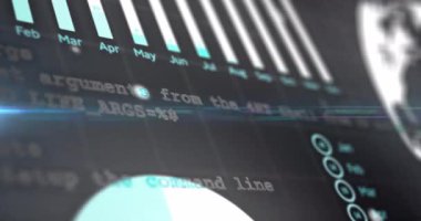 Aylık etiketleri ızgara çizgilerinde mercek fişeği ve bokeh renkleriyle gösteren çapraz çizelge. Veri, analitik, fütürist, dijital, arayüz, teknoloji, görselleştirme