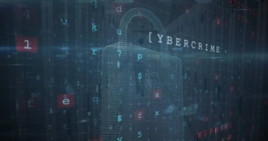 Çevrimiçi güvenlik kilidi simgesi ve veri işleme resmi. Küresel internet güvenlik veri işleme bağlantıları ve dijital arayüz konsepti dijital olarak oluşturuldu.