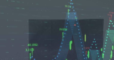 Çantanın üzerinde veri işleme resmi. küresel iş ve dijital arayüz kavramı dijital olarak oluşturulmuş görüntü.